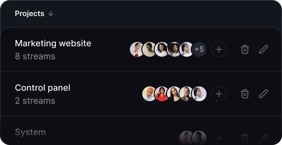 Collaboration-ready. Manage projects and teammates with ease. Invite users, control permissions, and stay in sync.